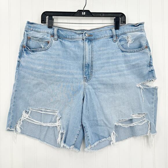 American Eagle Outfitters Pants - American Eagle Shorts 20 90s Boyfriend Bermuda Blue Denim Distressed Grunge
